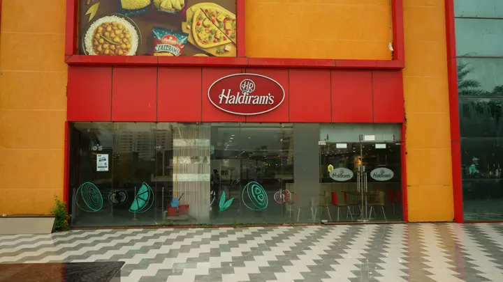 Haldiram's storefront on the ground floor at MSX Mall, Greater Noida