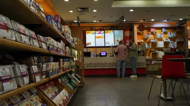 Food court service counters at MSX Mall, Greater Noida