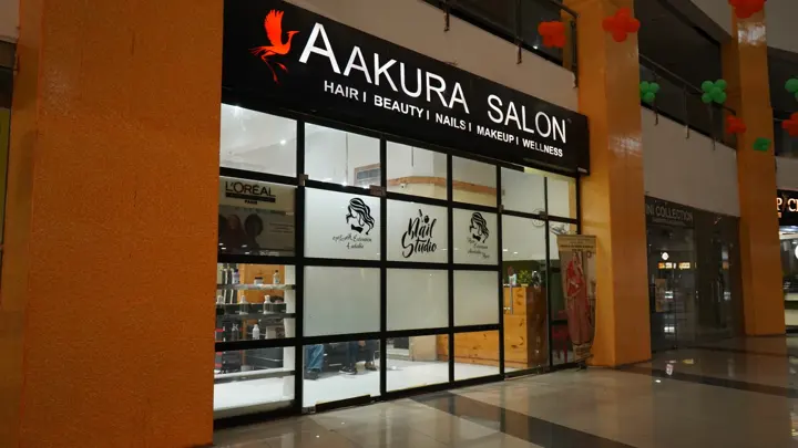 Salon interior with styling stations at MSX Mall, Greater Noida