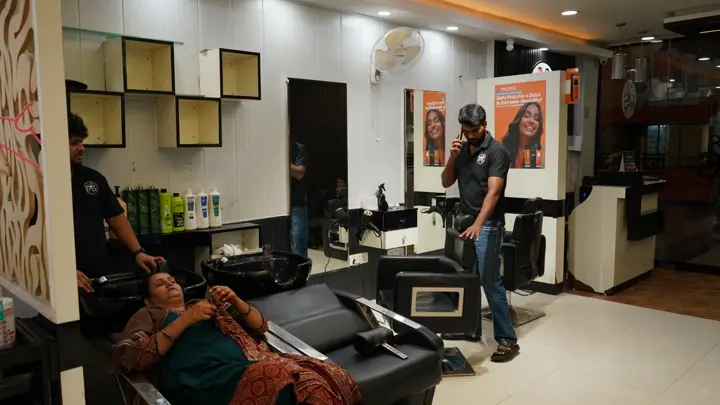 Salon storefront and treatment floor at MSX Mall, Greater Noida