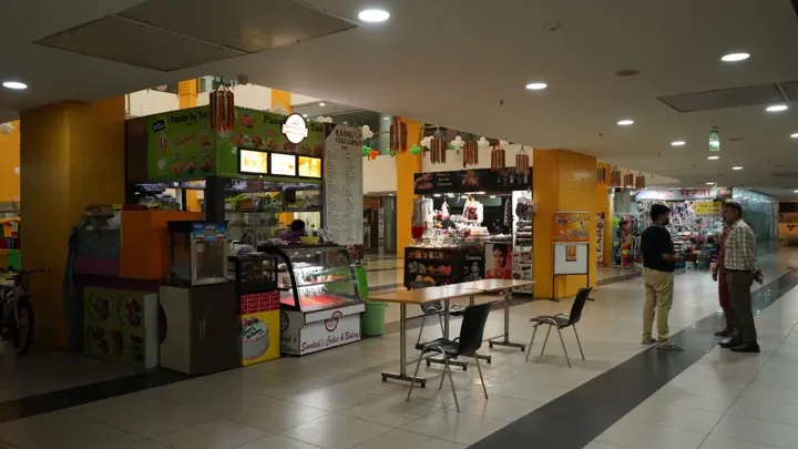 Retail units and bookstore on the shopping floor at MSX Mall, Greater Noida