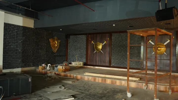 Lord of the Drinks interior under fit-out at MSX Mall, Greater Noida