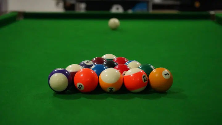Snooker and pool tables on the games floor at MSX Mall, Greater Noida
