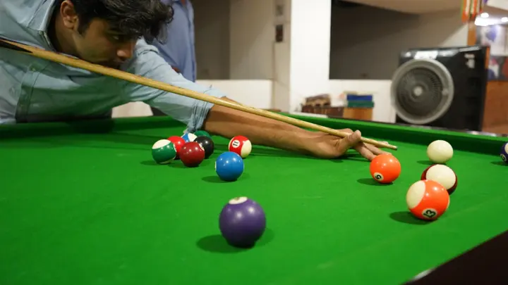 Snooker and pool tables on the games floor at MSX Mall, Greater Noida